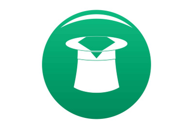Hat with napkin icon vector green