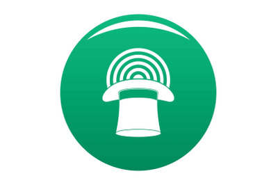 Hat with glow icon vector green