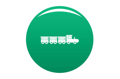 Toy train icon vector green