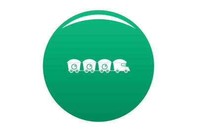 Train with cargo icon vector green