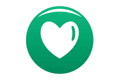 Warm human heart icon vector green