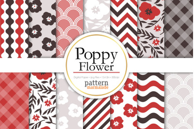 Poppy Flower Digital Paper - S0110
