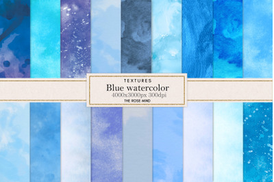 Blue watercolor digital paper