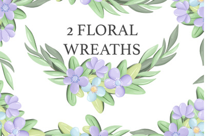Boho Frame Watercolor Floral Wreath