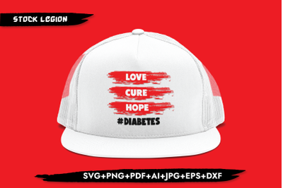 Love Cure Hope &23;Diabetes SVG