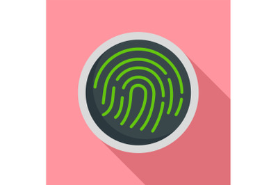 Fingerprint icon, flat style