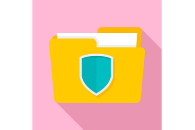 Protected folder icon, flat style