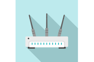 Wifi router icon, flat style