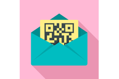 Secured envelope letter icon, flat style