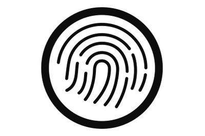 Fingerprint icon, simple style