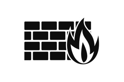 Firewall icon, simple style