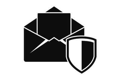 Secured mail icon, simple style