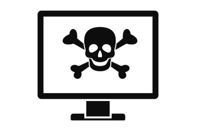 Computer virus attack icon, simple style