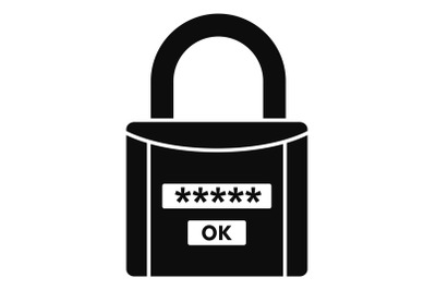 Password lock icon, simple style