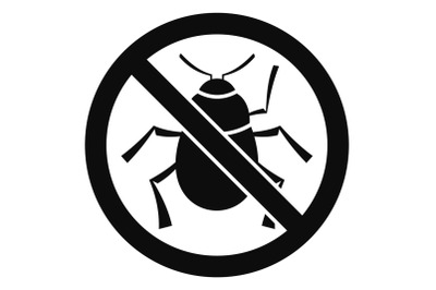 No virus bug icon, simple style