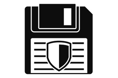 Floppy disk protected icon, simple style