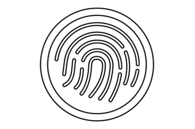 Fingerprint icon, outline style