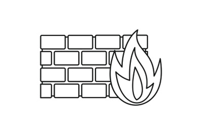 Firewall icon, outline style