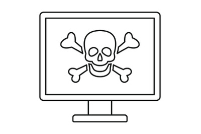 Computer virus attack icon, outline style