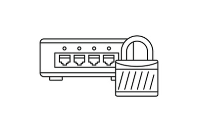 Router protected icon, outline style