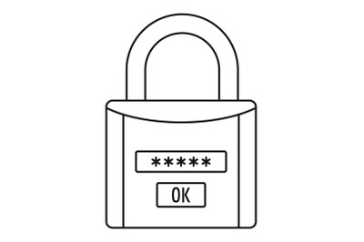 Password lock icon, outline style