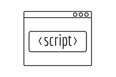 Script window icon, outline style