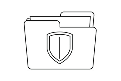 Protected folder icon, outline style