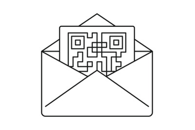 Secured envelope letter icon, outline style