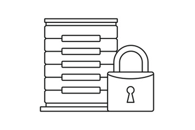 Protected server icon, outline style