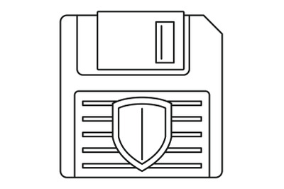 Floppy disk protected icon, outline style