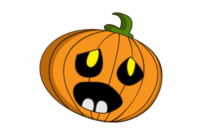 Halloween pumpkin icon, cartoon style