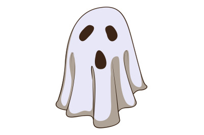 Halloween ghost icon, cartoon style
