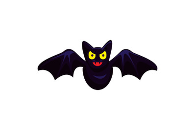 Fly bat icon, cartoon style