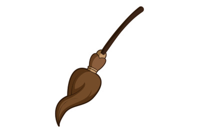 Broom icon, cartoon style