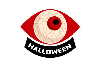 Halloween eyeball logo, cartoon style