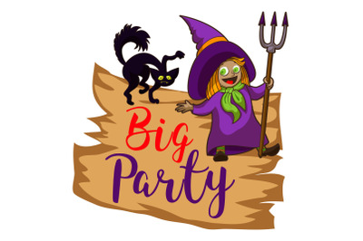 Big party logo, cartoon style