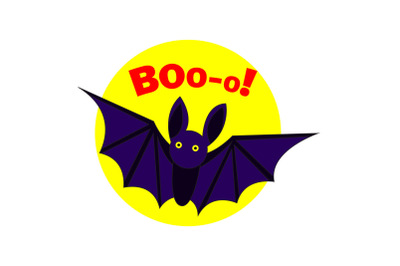 Bat boo logo, cartoon style