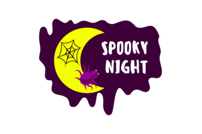 Spooky night logo, cartoon style