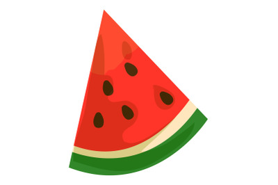 Watermelon slice icon, cartoon style