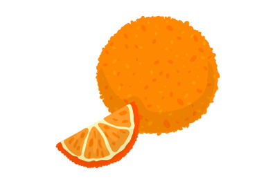 Orange icon, cartoon style