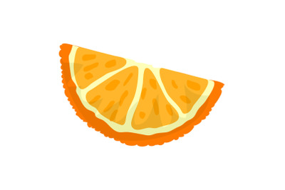 Orange slice icon, cartoon style