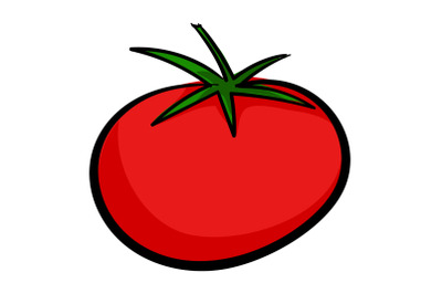 Red tomato icon, cartoon style
