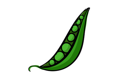 Peas icon, cartoon style