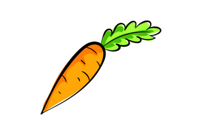 Carrot icon, cartoon style