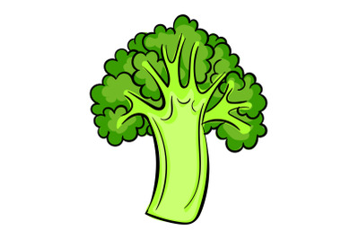 Italian broccoli icon, cartoon style