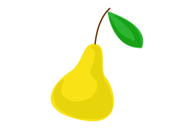 Yellow pear icon, cartoon style