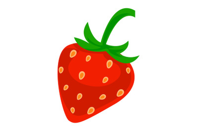 Strawberry icon, cartoon style
