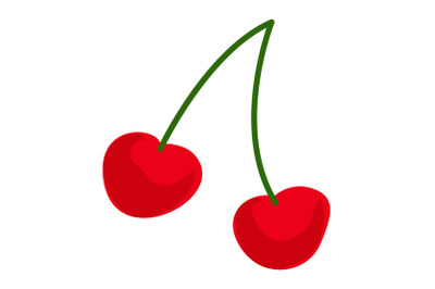 Cherry icon, cartoon style