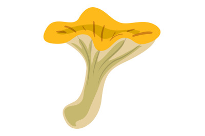 Yellow mushroom icon, cartoon style