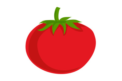 Red eco tomato icon, cartoon style